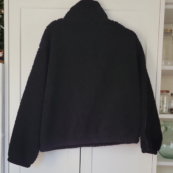 Athleta Black Cloud Fleece Quarter-Zip Pullover L - Picture 4 of 5